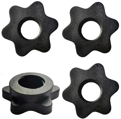 Haluway 4 PCS Dumbbell Clips, 1 Inch/25mm Spin-Lock Barbell Collars, Hex Nut Screw Clamps for Dumbbell & Barbell Bars, Anti-Slip Weight Plate Holders for Weightlifting & Fitness Training