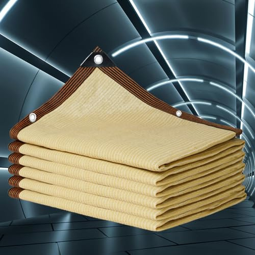 Telo ombreggiante resistente ai raggi UV, 95% protezione UV, per esterni, beige, 6 x 8 m, per giardino, balcone, pollaio, vela, copertura per terrazza.