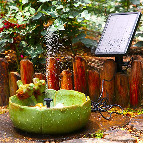 AISITIN Fuente solar para exteriores, 2024, fuente solar de agua solar, 4,5 W, bomba solar flotante con 4 estilos de fuente para agua, jardín, estanque
