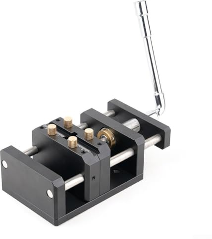 Jotekonoby Selbstzentrierender Schraubstock für präzise Bohrausrichtung, für CNC-Aluminium-Klemmwerkzeug mit V-Nut für runden und quadratischen Schaft, kompakte Tischvorrichtung