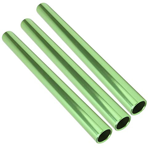 Cryfokt Stafettbatonger Av Aluminiumlegering för Friidrott - Set med 3 - Lämplig för inomhus och Utomhustävlingar i Ljusa Färger (Grön)