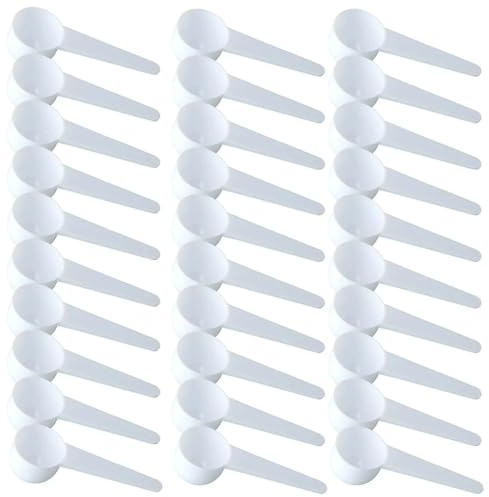 30PCS Plastic Tablespoon Measuring Spoon 15ml Long Handle Tablespoon for Coffee Tea Milk Spices Protein Pet Food Grains