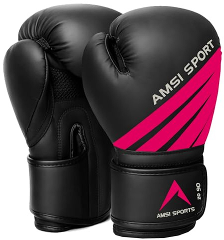 AMSI SPORTS Kids Boxing Gloves 6 OZ Punch Bag MMA Muay Thai Boy Martial Arts Kick Boxing Sparring Training Fighting PU Leather