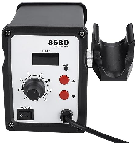 Marhynchus Estación de Retrabajo de Pistola de Aire Caliente con Pantalla Digital de 700 W, Pantalla LED para Control Preciso de Temperatura con 5 Boquillas, para Desoldar SMD y Dar (Enchufe europeo