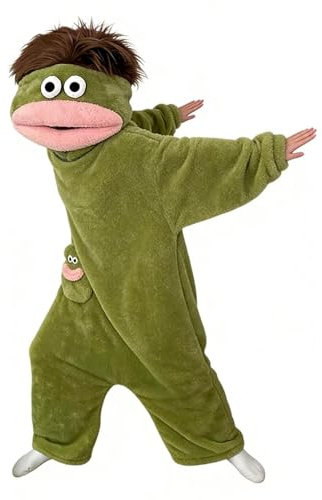 Silly Onesie pyjamas för vuxna – korallsammet | stor mun tecknad par pyjamas | söta nattkläder myskläder outfit för kvinnor och män för hem, daglig avslappning, sömn, filmkväll och cosplay-fest