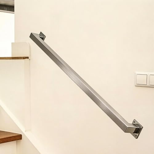 1 2 3 4 5 6 Metri Ringhiera per Scale Antiscivolo Interni Esterni Resistente e Robusta Corrimano in Acciaio Inossidabile 304 Fai da Te per Scale - Kit Completo(200cm)