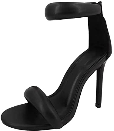 Générique Sandale Élégante Pour Femme - Escarpin Femme Mariage Sandales À Talons Aiguille Et Brides Chaussures Bout Ouvert Stiletto 8Cm Talon À Bride De Cheville Escarpins Couleur Unie Nu-Pieds