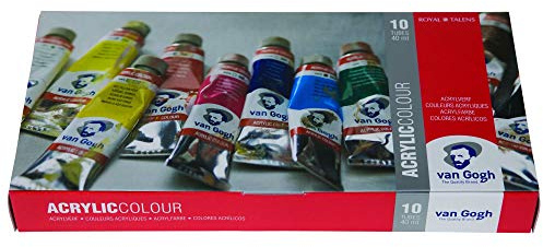 Talens VAN GOGH Acrylfarbe Basis-Set mit 10 Tuben 40 ml im Karton