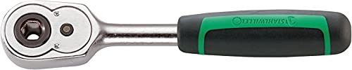 STAHLWILLE 415B l 1/4“ Bit-Ratsche l kompakte Knarre mit 22 Zähnen l 2-Komponentengriff l Made in Germany
