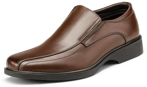 Bruno Marc mäns fyrkantig tå klänning loafers formella skor, Stat-01-mörk/brun, 8