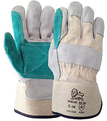 Ruvigrab - Guante americano serraje reforzado | Trabajos pesados | Guantes cactus| Guantes jardin |Guantes para mecanicos, Construcción, Agricultura | Guante trabajo hombre y mujer