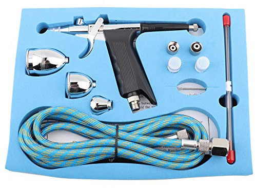 Farbspritzpistolen Set Mini Airbrush Kompressor Set Spritzpistole Airbrush Kit Schwerkraft Spritzpistole für Kunstkuchen Dekorieren Handwerk