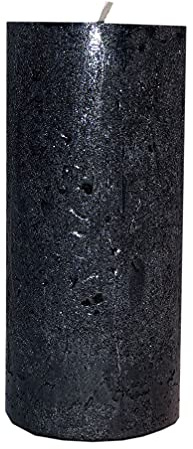 Kerze Deko Stumpenkerze Rustic metallic schwarz 70 / 150