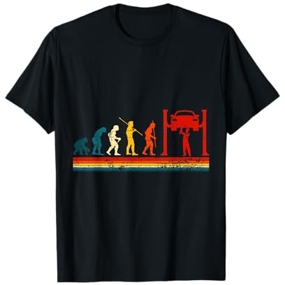 Auto Mechaniker Lustige Evolution des Menschen Auto Liebhaber Reparatur Mann T-Shirt
