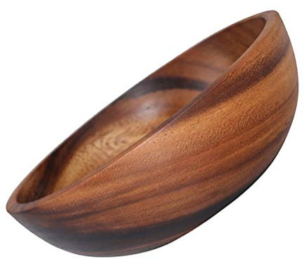 DOITOOL Wooden Bowl for Food, Round Wood Salad Bowl, Acacia Bowls, Serving Bowl for Rice Fruit Nuts Soup Snacks