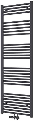 S'AFIELINA Termoarredo Bagno 1600x500 mm Scaldasalviette Bagno Connessione Centrale Scaldasalviette Radiatore per Bagno 654 Watt, Antracite