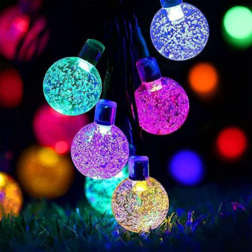 Lezonic Solar Lights Outdoor Garden, 30LEDs Solar String Lights Waterproof 5M/16Ft 8 Modes Indoor/Outdoor Fairy Lights for Garden, Patio, Yard, Tree, Wedding, Party, Yard, Festival (Multi-Coloured)