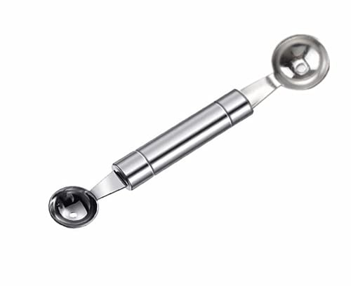 Double-Sided Fruit Melon Baller Spoon, 2 in 1 Stainless Steel Scoop Cutter 20cm