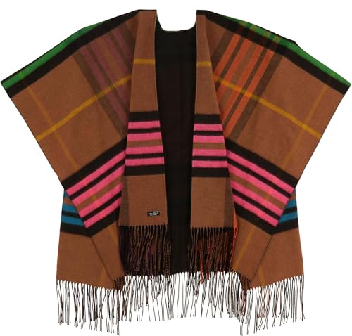 FRAAS Ruana - Poncho Aus Reinem Polyacryl - Plaid Kariert - Für Damen - Wärmend und Hautfreundlich - Made In Germany - 130 x 200 cm