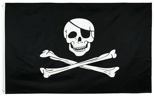 Flag 3x5 Ft (No Flagpole) 3x5FT Jolly Roger Eye Patch Pirate Flag Boat Nautical Dorm Man Cave USA
