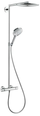 Colonne de douche thermostatique HANSGROHE Raindance S 300 chromé + tablette AddStoris