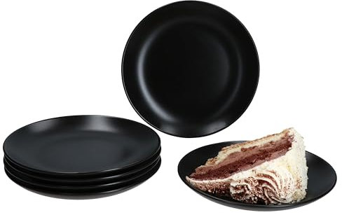 MamboCat Panther - Set di 6 piatti da torta in gres opaco per 6 persone, piccoli piatti per insalata, dessert & Co. I piatti per colazione, pranzo, caffè e pane da sera