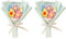 MiOYOOW 2 ramos de flores de ganchillo, hechas a mano, ramo de flores artificiales para San Valentín, cumpleaños, boda, Navidad, Acción de Gracias