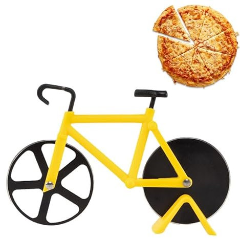 ROCKING GIFTS Cortapizza en Forma de Bicicleta - Herramienta de Cocina para Cortar Pizzas fácilmente