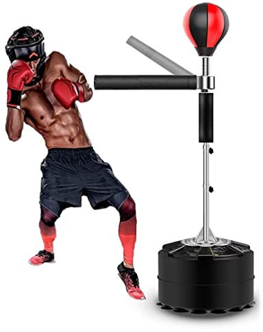 Speed-Boxball mit Schwingarm, Box-Reaktionsziel, Schwerer Boxsack mit Basis mit 14 Saugnäpfen, höhenverstellbarer Boxsack für Erwachsene und Kinder