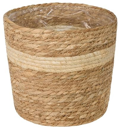 Wickerfield Natural Seagrass Basket for Indoor Plant Decorayion Garden Planter with Waterproof Liner (Medium)