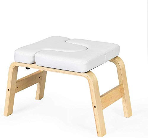 QYEZSOTL Umgekehrte Yogabank, Yoga-Inversionshocker, Holzstütze und Lederkissen, Fitnessstudio, 200 kg Belastung, Yogagerät für das Training, lindert Müdigkeit und stärkt den Körper