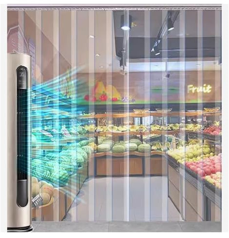 WXQTM Durchsichtiger Streifenvorhang Wärmedämmender Gefrierschrankvorhang Windschutzscheibe Anti-Kratzer Plastik-Türvorhang, für Handel Fabrik Garage (1.05x2.4m)