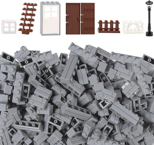 Cabeeskii 337 mattoni profilo in muratura, mattoni da parete per costruzioni, porte e finestre, set di blocchi da costruzione, accessori sfusi, compatibili per le principali marche di mattoni