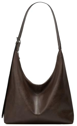 Slouchy Tote Bags for Women Retro Vegan Leather Shoulder Crossbody Bag Faux Leather Handbag Purse Satchel Soft Leather Bag