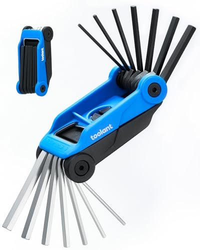 Kraftek toolant 14PCS Folding Allen Wrenches Sets(Metric and SAE), Metric Allen Key Set 2mm- 6mm, SAE Hex Key Set 5/64”- 1/4, Folding Hex Keys for Home Repair and Bikes(EDC),gift for men
