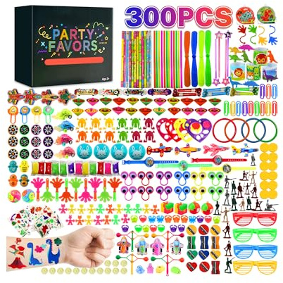 Palotix 300 PCS Party Bag Fillers for Kids: Party Fillers for Kids Birthday Parties, Prize Box Toys, Classroom Rewards Assortment Toys, Party Favor Toy Bulk for Boys & Girls