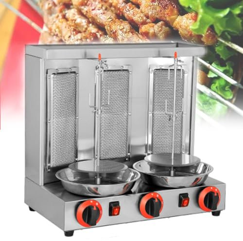 Máquina De Kebab,Horno Asador Giratorio De 360 °,Máquina De Parrilla Vertical Doner Kebab,Máquina De Utensilios De Cocina Para Barbacoa Para Restaurante,Silver-B