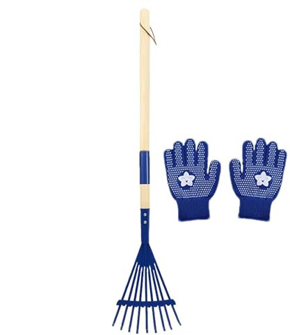 Rechen mit Holzgriff für Blätter, Rasenrechen für Blätter, Gartenlaubrechen für – Rasenrechen für mit abnehmbarem Holzgriff für die Erkundung in Plei