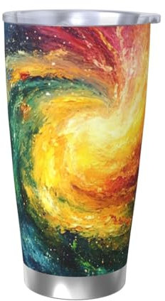 SHFJASBNUMG Bunte Galaxie-Kaffeetasse, Sternenstaub, Universum, Astronomie, Galaxie, Edelstahl, Tasse für Studenten, 8,7 x 11,2 cm