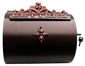 SIGGIO Cilindro Orizzontale Cassetta delle Lettere da Parete in Alluminio Decorazioni da Giardino per la casa Cassetta Postale in Rame Antico Cassetta portaoggetti per giornali da Esterno