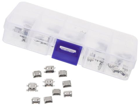 Veemoon 100 Pièces Siège Mère De Socket Prise Connecteur Port Jack Connecteur 5 Broches Pièces Électroniques Adaptateur Usb De Réparation à Souder Prise Usb Femelle Port Micro-usb Cuivre