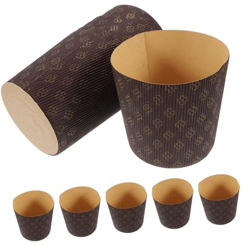 IWOWHERO 25 Pièces Caissettes Papier Cuisson Panettone Moules Papier Sulfurisé Antiadhésifs et Étanches pour Muffins Cupcakes et Pâtisseries Décorations Élégantes pour et Anniversaires