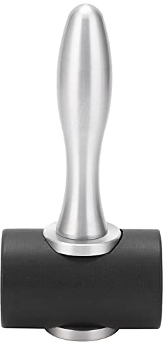 DUIMIMI Martillo para tallar cuero en forma de T con asa de aluminio y mazo de nylon para artesanía en cuero, perforación de cuero, estampado, trabajos de cuero, herramienta