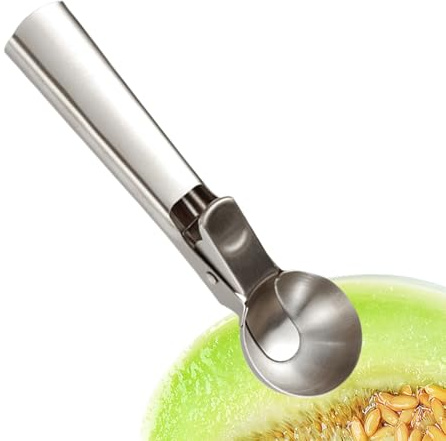 Cookie Dough Scoop - Stainless Steel Ice Cream Spoon | Dispenser Spoon With Ergonomic Trigger | Durable Portioner For Commercial Kitchen Pastry Restaurant Home