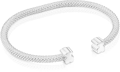 TOUS Pulsera esclava de plata motivos oso 7 mm, Para Mujer, Colección Icon Mesh
