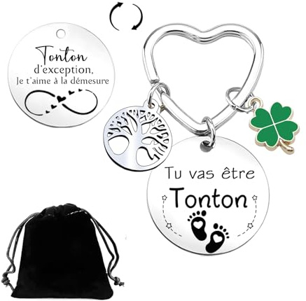 MNBVBV Cadeau annonce grossesse Tonton Porte Clef Tu vas etre Tonton Décapsuleur Cadeau Anniversaire Homme Original Cadeaux de Noël Pour Tonton