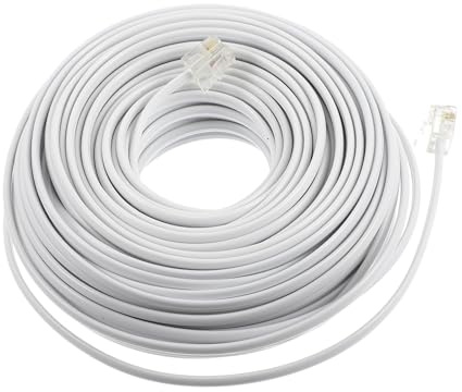 DECORNIJIA Cavo Telefonico Rj11 6p4c 20 Metri Bianco Per Telefoni Fissi Cavo Di Prolunga Connettori Per Ufficio e Casa