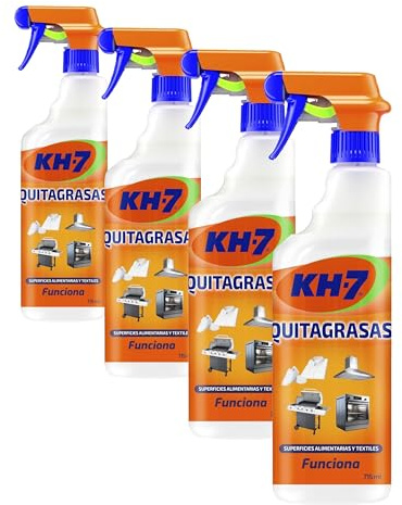 KH-7 Quitagrasas, Desengrasante | Elimina sin esfuerzo la Grasa y Suciedad | Aplícalo en la Cocina, Ropa, Exterior o Vehículos | Apto para todas las Superficies y Tejidos | Pulverizador 715ml.