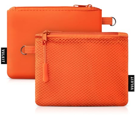 VULKIT Coin Purse Pack of 2 Zipper Wallet Change Purse Slim Travel Pouch Multifunctional Pouch Bag Everyday Carry
