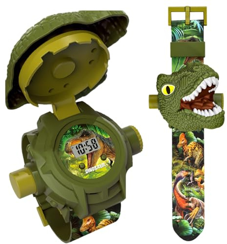 Reloj Digital Infantil Juguete de Dinosaurio para Aprendizaje Temprano | Reloj Infantil Con Proyección Para Niños Y Niñas En Cumpleaños Y Vacaciones Y Hogar Y Viaje Y Interior Y Exterior Y Camping